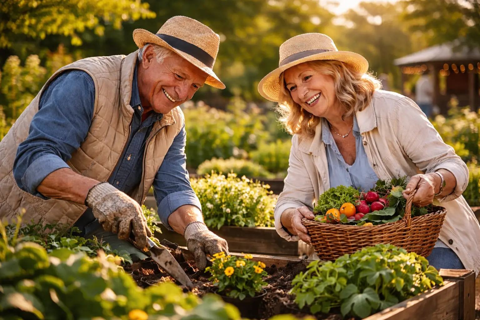 Senioren im gemeinschaftlichen Garten